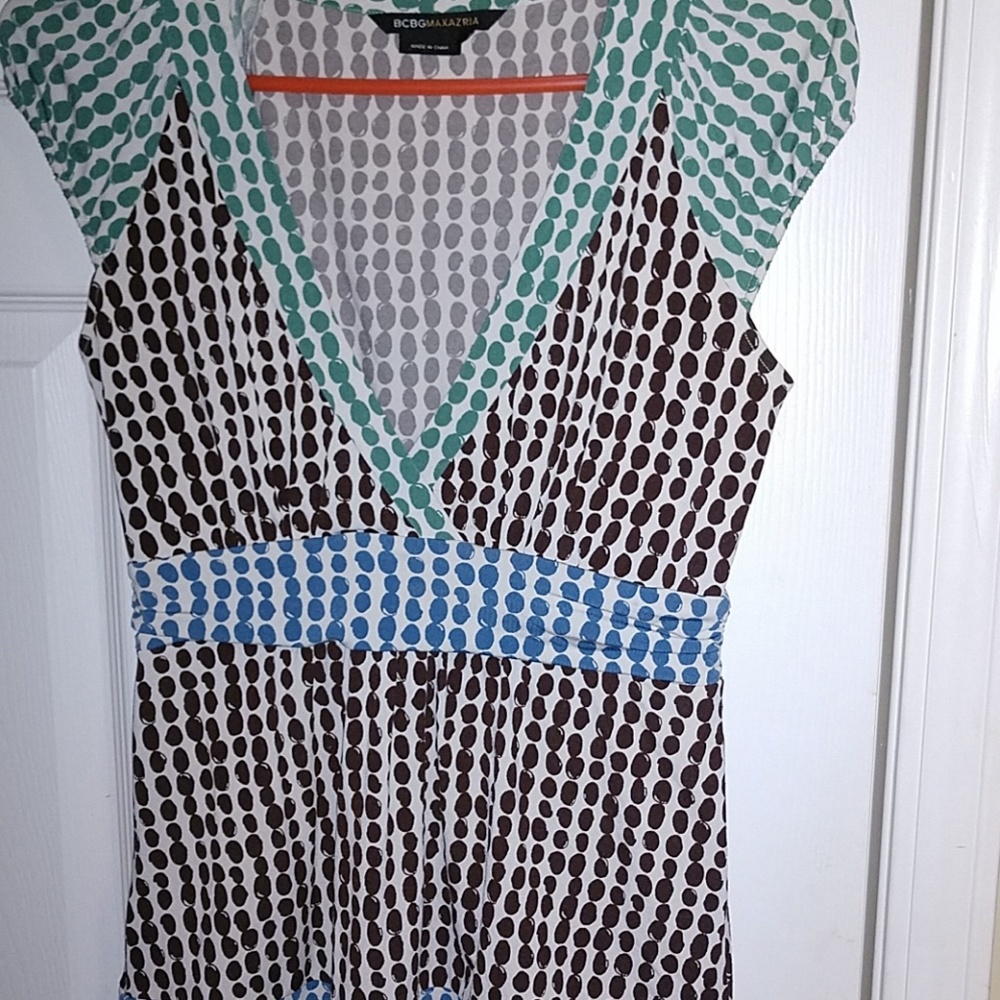 Bcbg maxazria cap sleeve fall colors/fun print